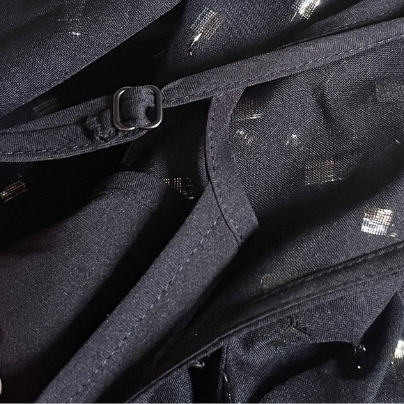 Halogen Nordstrom Gold Clipdot Sheer Sleeve Peplum Ruffle Blouse Size M NWT - Picture 7 of 10